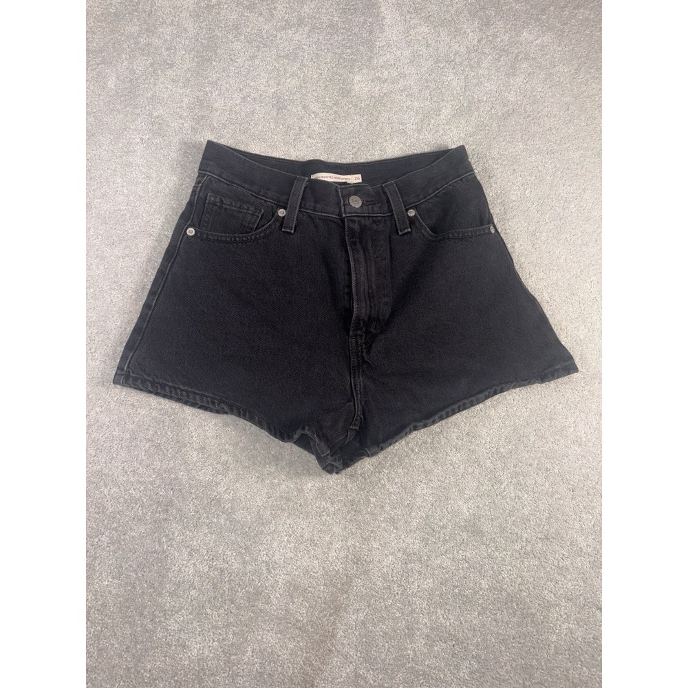 levis high waisted mom shorts black washed 26